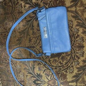 Stylish Blue Leather Crossbody Bag